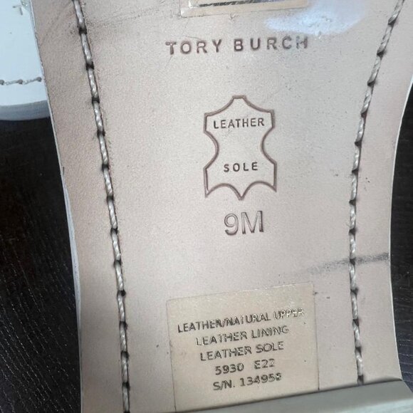 Tory Burch Women's Square Toe Woven Raffia Slide Sandals in Ivory - Size 9 - Picture 6 of 7